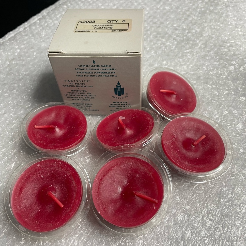 Partylite Floating Candles "Floaters" Cranberry Scent